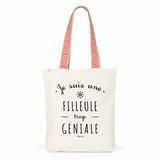 Tote Bag Premium - Filleule trop Géniale - 2 Coloris - Cadeau Durable - Cadeau Personnalisable - Cadeaux-Positifs.com -Unique-Bleu-