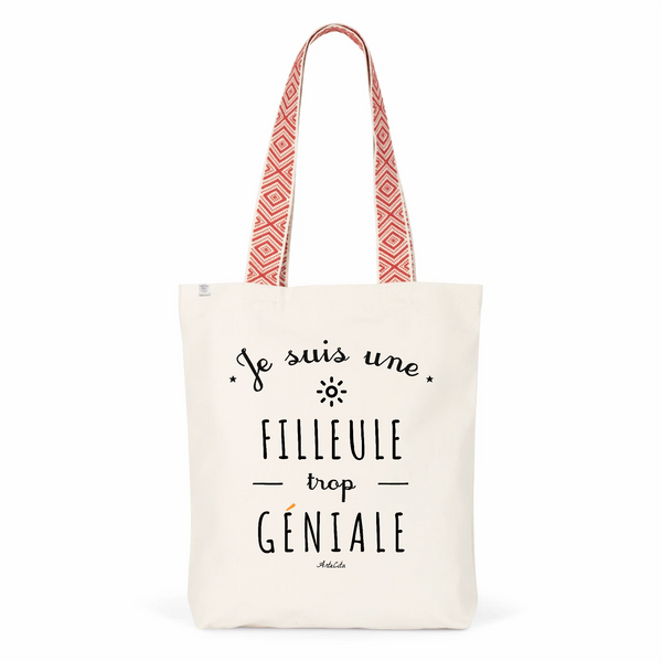 Tote Bag Premium - Filleule trop Géniale - 2 Coloris - Cadeau Durable - Cadeau Personnalisable - Cadeaux-Positifs.com -Unique-Rouge-