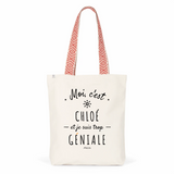 Tote Bag Premium - Chloé est trop Géniale - 2 Coloris - Cadeau Durable - Cadeau Personnalisable - Cadeaux-Positifs.com -Unique-Bleu-