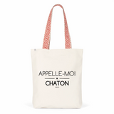 Tote Bag Premium - Appelle-moi Chaton (Texte) - 2 Coloris - Cadeau Durable - Cadeau Personnalisable - Cadeaux-Positifs.com -Unique-Rouge-