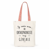 Tote Bag Premium - Orthophoniste trop Géniale - 2 Coloris - Cadeau Durable - Cadeau Personnalisable - Cadeaux-Positifs.com -Unique-Bleu-
