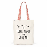 Tote Bag Premium - Future Mamie trop Géniale - 2 Coloris - Cadeau Durable - Cadeau Personnalisable - Cadeaux-Positifs.com -Unique-Bleu-