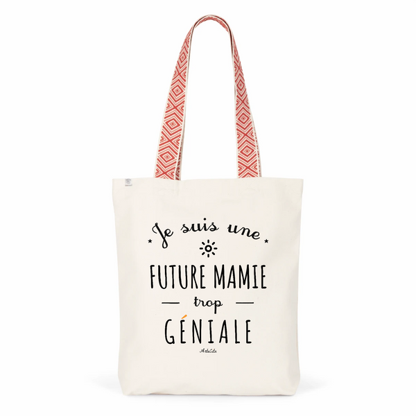 Tote Bag Premium - Future Mamie trop Géniale - 2 Coloris - Cadeau Durable - Cadeau Personnalisable - Cadeaux-Positifs.com -Unique-Rouge-