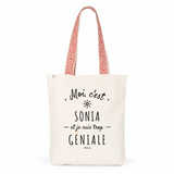 Tote Bag Premium - Sonia est trop Géniale - 2 Coloris - Cadeau Durable - Cadeau Personnalisable - Cadeaux-Positifs.com -Unique-Rouge-