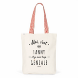 Tote Bag Premium - Fanny est trop Géniale - 2 Coloris - Cadeau Durable - Cadeau Personnalisable - Cadeaux-Positifs.com -Unique-Bleu-