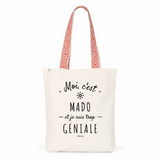 Tote Bag Premium - Mado est trop Géniale - 2 Coloris - Cadeau Durable - Cadeau Personnalisable - Cadeaux-Positifs.com -Unique-Bleu-