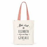Tote Bag Premium - Elizabeth est trop Géniale - 2 Coloris - Cadeau Durable - Cadeau Personnalisable - Cadeaux-Positifs.com -Unique-Bleu-