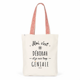 Tote Bag Premium - Déborah est trop Géniale - 2 Coloris - Cadeau Durable - Cadeau Personnalisable - Cadeaux-Positifs.com -Unique-Bleu-