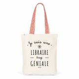 Tote Bag Premium - Libraire trop Géniale - 2 Coloris - Cadeau Durable - Cadeau Personnalisable - Cadeaux-Positifs.com -Unique-Bleu-
