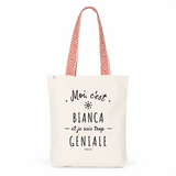 Tote Bag Premium - Bianca est trop Géniale - 2 Coloris - Cadeau Durable - Cadeau Personnalisable - Cadeaux-Positifs.com -Unique-Bleu-