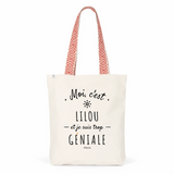 Tote Bag Premium - Lilou est trop Géniale - 2 Coloris - Cadeau Durable - Cadeau Personnalisable - Cadeaux-Positifs.com -Unique-Bleu-