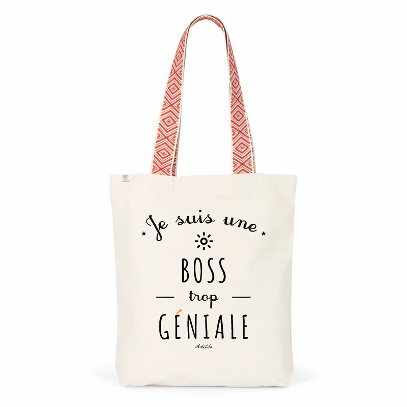 Cadeau anniversaire : Tote Bag Premium - Boss trop Géniale - 2 Coloris - Cadeau Durable - Cadeau Personnalisable - Cadeaux-Positifs.com -Unique-Rouge-