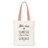 Tote Bag Premium - Clarisse est trop Géniale - 2 Coloris - Cadeau Durable - Cadeau Personnalisable - Cadeaux-Positifs.com -Unique-Bleu-