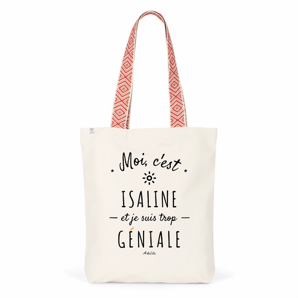 Tote Bag Premium - Isaline est trop Géniale - 2 Coloris - Cadeau Durable - Cadeau Personnalisable - Cadeaux-Positifs.com -Unique-Rouge-