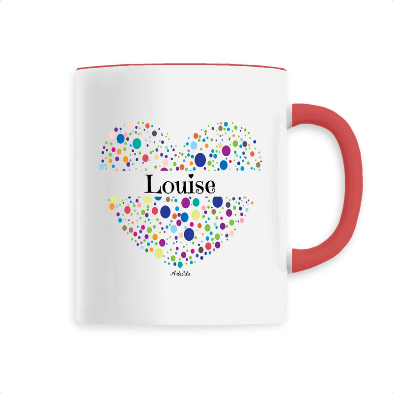 Cadeau anniversaire : Mug - Louise (Coeur) - 6 Coloris - Cadeau Unique & Tendre - Cadeau Personnalisable - Cadeaux-Positifs.com -Unique-Rouge-