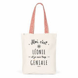 Tote Bag Premium - Léonie est trop Géniale - 2 Coloris - Cadeau Durable - Cadeau Personnalisable - Cadeaux-Positifs.com -Unique-Bleu-