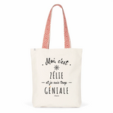 Tote Bag Premium - Zélie est trop Géniale - 2 Coloris - Cadeau Durable - Cadeau Personnalisable - Cadeaux-Positifs.com -Unique-Bleu-