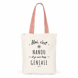 Tote Bag Premium - Nanou est trop Géniale - 2 Coloris - Cadeau Durable - Cadeau Personnalisable - Cadeaux-Positifs.com -Unique-Bleu-