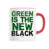 Mug - Green Is The New Black - 6 Coloris - Cadeau Engagé Ecolo - Cadeau Personnalisable - Cadeaux-Positifs.com -Unique-Blanc-