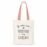 Tote Bag Premium - Petite Fille trop Géniale - 2 Coloris - Cadeau Durable - Cadeau Personnalisable - Cadeaux-Positifs.com -Unique-Bleu-