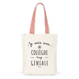 Tote Bag Premium - Collègue trop Géniale - 2 Coloris - Cadeau Durable - Cadeau Personnalisable - Cadeaux-Positifs.com -Unique-Bleu-