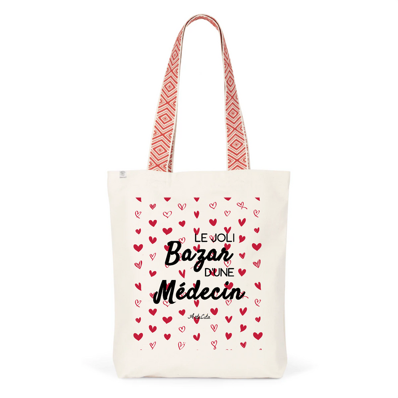 Cadeau anniversaire : Tote Bag Premium - Le joli Bazar d'une Médecin - 2 Coloris - Durable - Cadeau Personnalisable - Cadeaux-Positifs.com -Unique-Rouge-