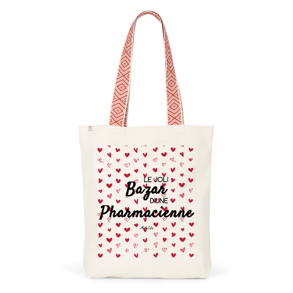 Tote Bag Premium - Le joli Bazar d'une Pharmacienne - 2 Coloris - Durable - Cadeau Personnalisable - Cadeaux-Positifs.com -Unique-Rouge-
