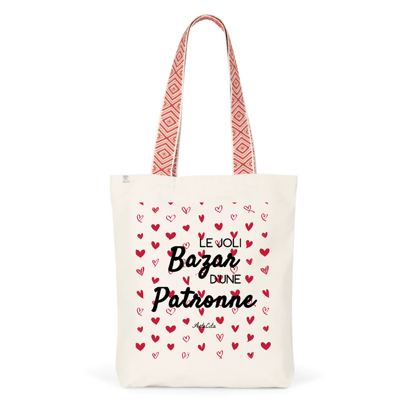 Cadeau anniversaire : Tote Bag Premium - Le joli Bazar d'une Patronne - 2 Coloris - Durable - Cadeau Personnalisable - Cadeaux-Positifs.com -Unique-Rouge-