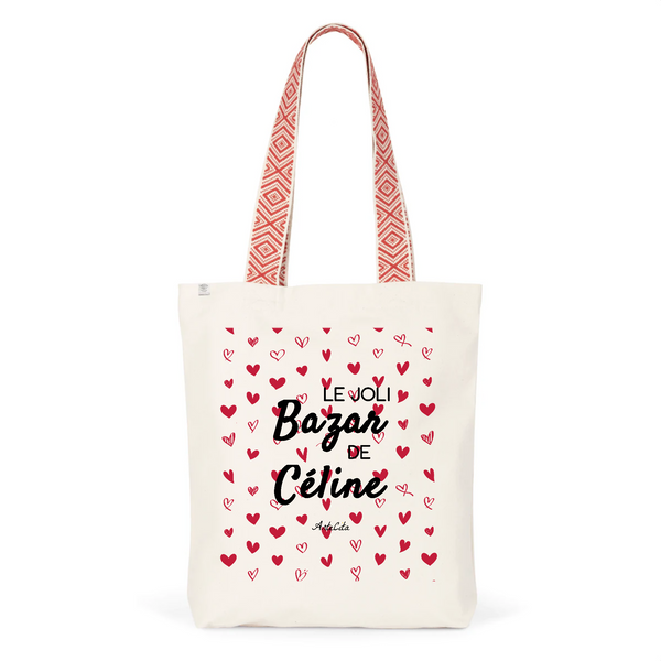 Tote Bag Premium - Le joli Bazar de Céline - 2 Coloris - Durable - Cadeau Personnalisable - Cadeaux-Positifs.com -Unique-Rouge-