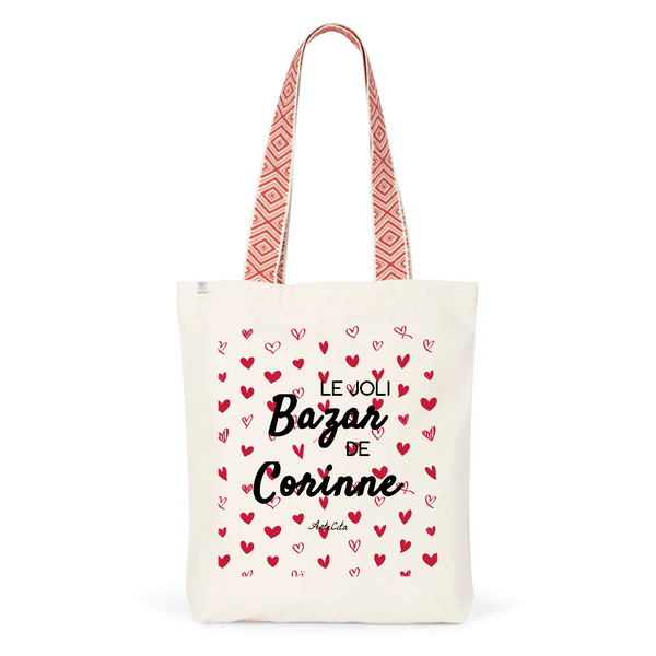 Tote Bag Premium - Le joli Bazar de Corinne - 2 Coloris - Durable - Cadeau Personnalisable - Cadeaux-Positifs.com -Unique-Rouge-