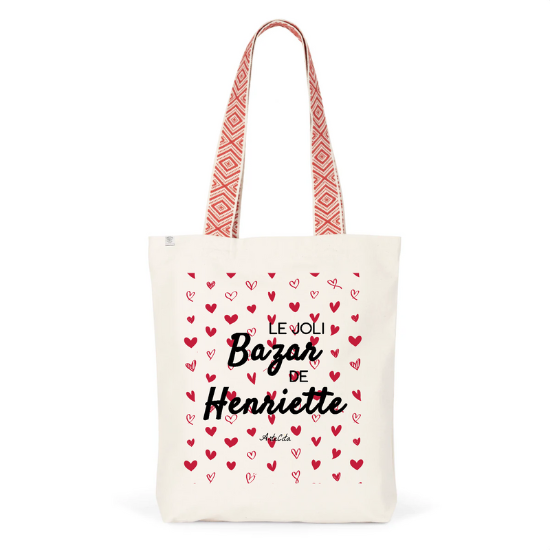 Cadeau anniversaire : Tote Bag Premium - Le joli Bazar de Henriette - 2 Coloris - Durable - Cadeau Personnalisable - Cadeaux-Positifs.com -Unique-Rouge-