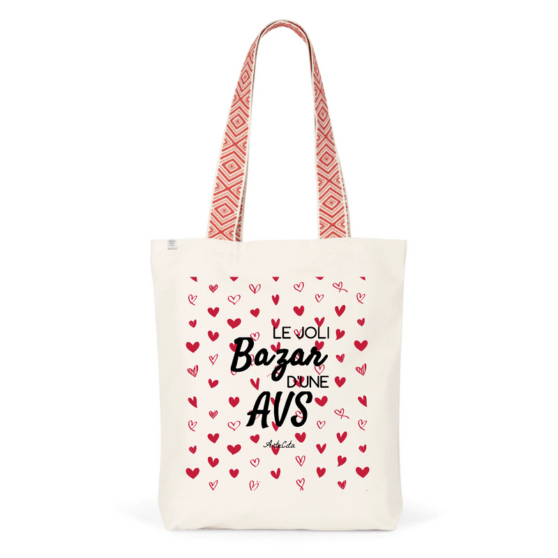 Cadeau anniversaire : Tote Bag Premium - Le joli Bazar d'une AVS - 2 Coloris - Durable - Cadeau Personnalisable - Cadeaux-Positifs.com -Unique-Rouge-