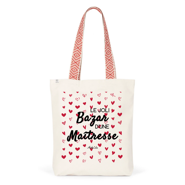Tote Bag Premium - Le joli Bazar d'une Maîtresse - 2 Coloris - Durable - Cadeau Personnalisable - Cadeaux-Positifs.com -Unique-Rouge-