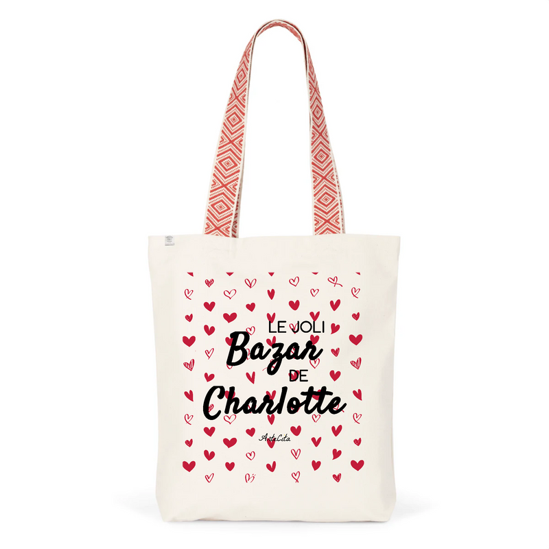 Cadeau anniversaire : Tote Bag Premium - Le joli Bazar de Charlotte - 2 Coloris - Durable - Cadeau Personnalisable - Cadeaux-Positifs.com -Unique-Rouge-