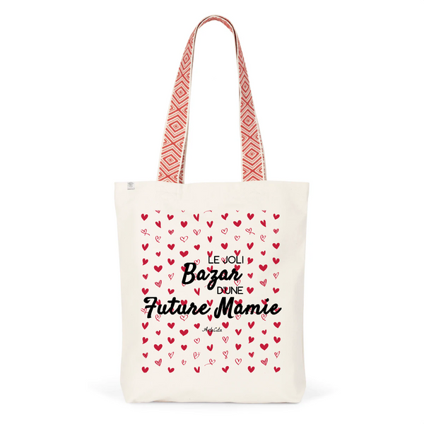Tote Bag Premium - Le joli Bazar d'une Future Mamie - 2 Coloris - Durable - Cadeau Personnalisable - Cadeaux-Positifs.com -Unique-Rouge-