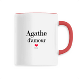Mug - Agathe d'amour - 6 Coloris - Cadeau Original & Tendre - Cadeau Personnalisable - Cadeaux-Positifs.com -Unique-Rouge-