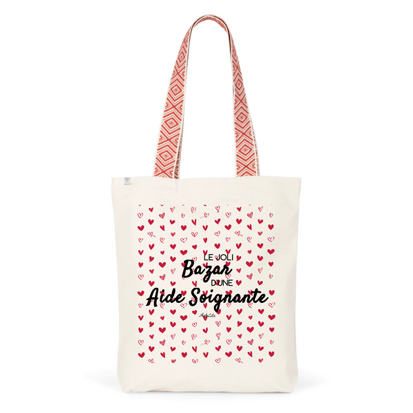 Tote Bag Premium - Le joli Bazar d'une Aide Soignante - 2 Coloris - Durable - Cadeau Personnalisable - Cadeaux-Positifs.com -Unique-Rouge-