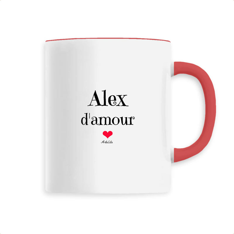 Cadeau anniversaire : Mug - Alex d'amour - 6 Coloris - Cadeau Original & Tendre - Cadeau Personnalisable - Cadeaux-Positifs.com -Unique-Rouge-