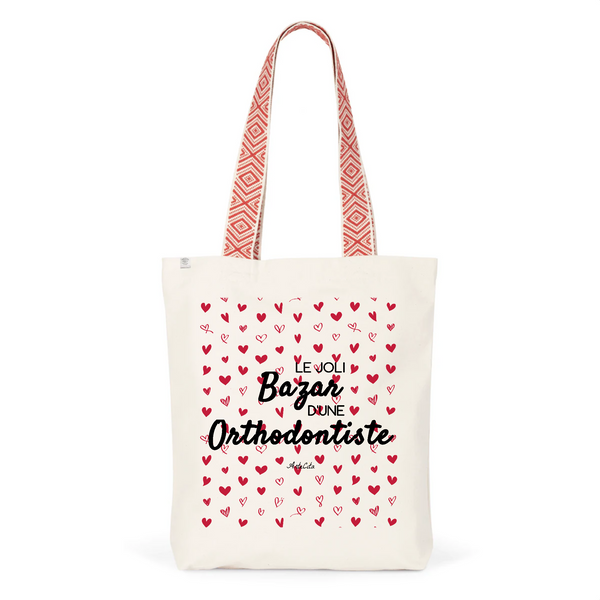Tote Bag Premium - Le joli Bazar d'une Orthodontiste - 2 Coloris - Durable - Cadeau Personnalisable - Cadeaux-Positifs.com -Unique-Rouge-