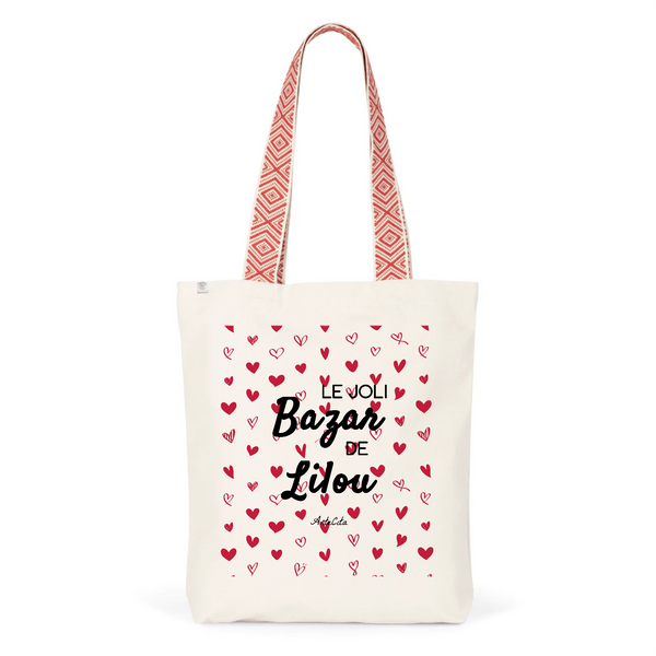 Tote Bag Premium - Le joli Bazar de Lilou - 2 Coloris - Durable - Cadeau Personnalisable - Cadeaux-Positifs.com -Unique-Rouge-