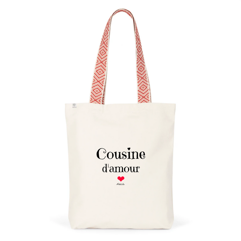 Cadeau anniversaire : Tote Bag Premium - Cousine d'amour - 2 Coloris - Cadeau Durable - Cadeau Personnalisable - Cadeaux-Positifs.com -Unique-Rouge-