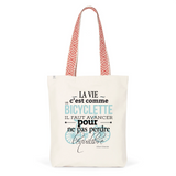 Tote Bag Premium - Citation Albert Einstein - 2 Coloris - Durable - Cadeau Personnalisable - Cadeaux-Positifs.com -Unique-Bleu-