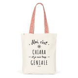 Tote Bag Premium - Chiara est trop Géniale - 2 Coloris - Durable - Cadeau Personnalisable - Cadeaux-Positifs.com -Unique-Bleu-