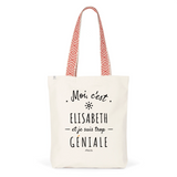 Tote Bag Premium - Elisabeth est trop Géniale - 2 Coloris - Durable - Cadeau Personnalisable - Cadeaux-Positifs.com -Unique-Bleu-