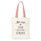 Tote Bag Premium - Lilia est trop Géniale - 2 Coloris - Cadeau Durable - Cadeau Personnalisable - Cadeaux-Positifs.com -Unique-Bleu-