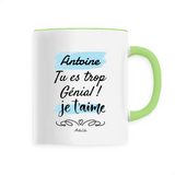 Mug - Antoine je t'aime - 6 Coloris - Cadeau Tendre & Original - Cadeau Personnalisable - Cadeaux-Positifs.com -Unique-Blanc-