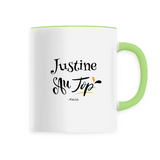 Mug - Justine au Top - 6 Coloris - Cadeau Original - Cadeau Personnalisable - Cadeaux-Positifs.com -Unique-Blanc-