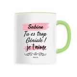 Mug - Sabine je t'aime - 6 Coloris - Cadeau Tendre - Cadeau Personnalisable - Cadeaux-Positifs.com -Unique-Blanc-