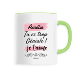Mug - Amélie je t'aime - 6 Coloris - Cadeau Tendre & Original - Cadeau Personnalisable - Cadeaux-Positifs.com -Unique-Blanc-