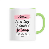 Mug - Céline je t'aime - 6 Coloris - Cadeau Tendre - Cadeau Personnalisable - Cadeaux-Positifs.com -Unique-Blanc-